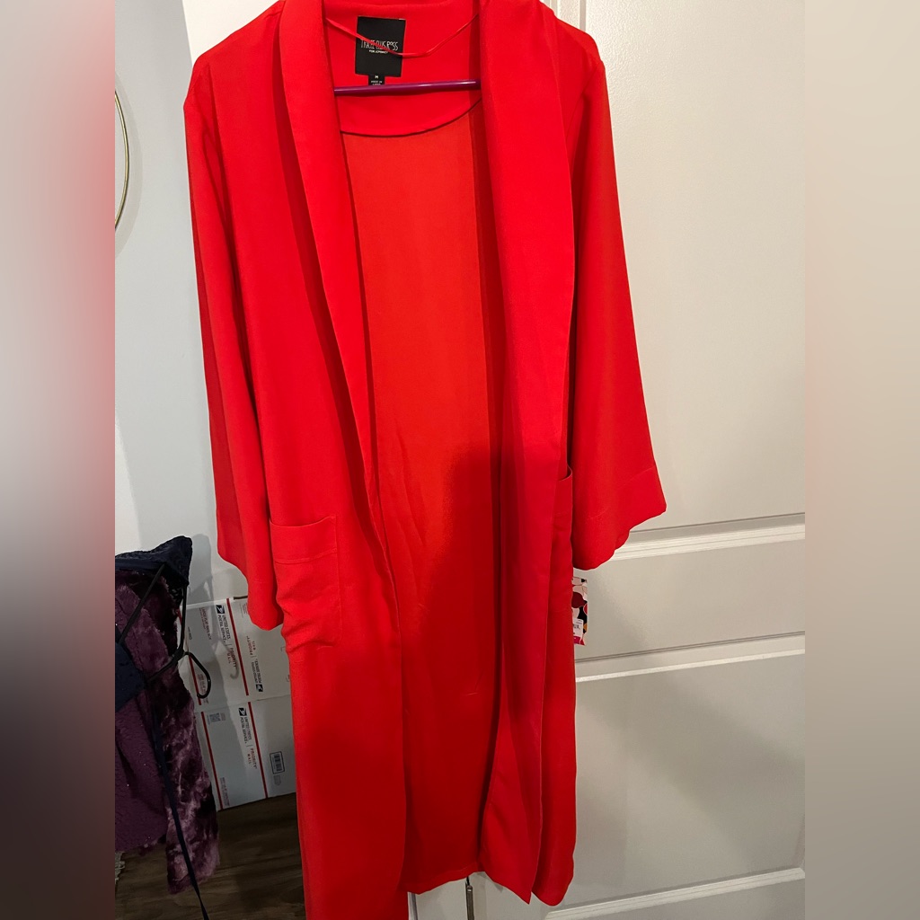Brand New Bright Red Collared Duster Tracee Ellis Ross Collection Brand New Bright Red Collared Duster Tracee Ellis Ross Collection